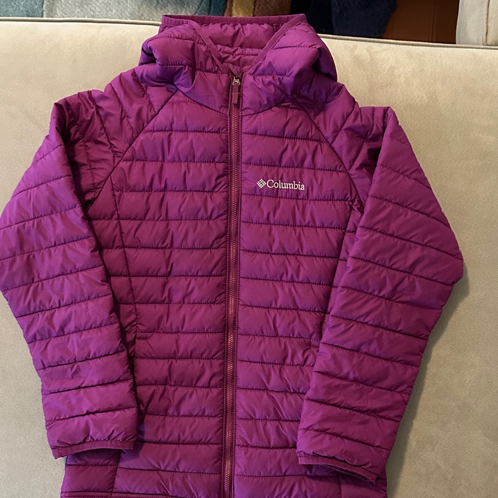 Columbia Vibrant Purple Hooded Jacket Girls 10/12 with Omni-Heat
